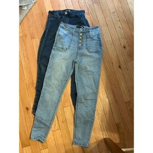 Fashion‎ Nova Skinny Jeans Womens Size 3 High Rise Light Dark Wash 2 Pair T44-29